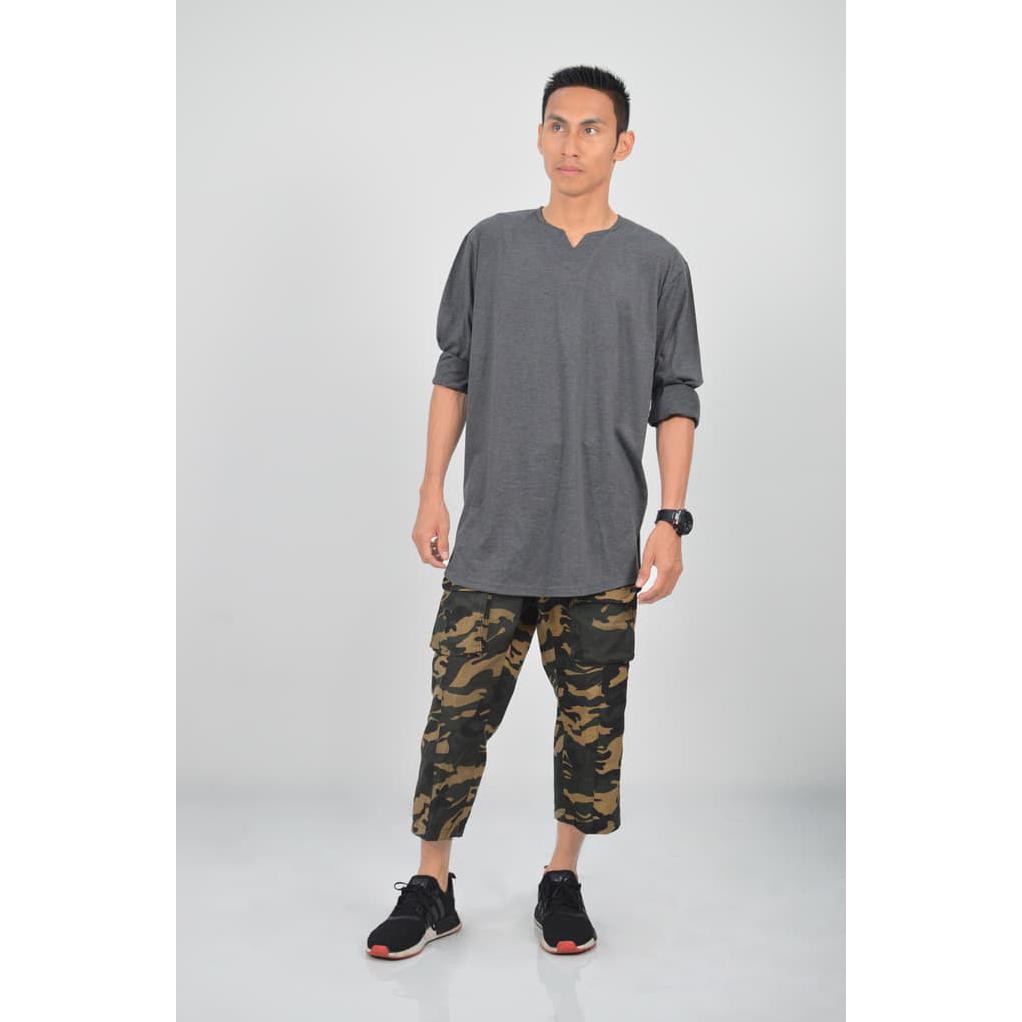 PROMO FIRDAUS Okechuku Celana Jogger Sirwal Pria Muslim Camouflage Pangsi - Motif Army, M fit to L