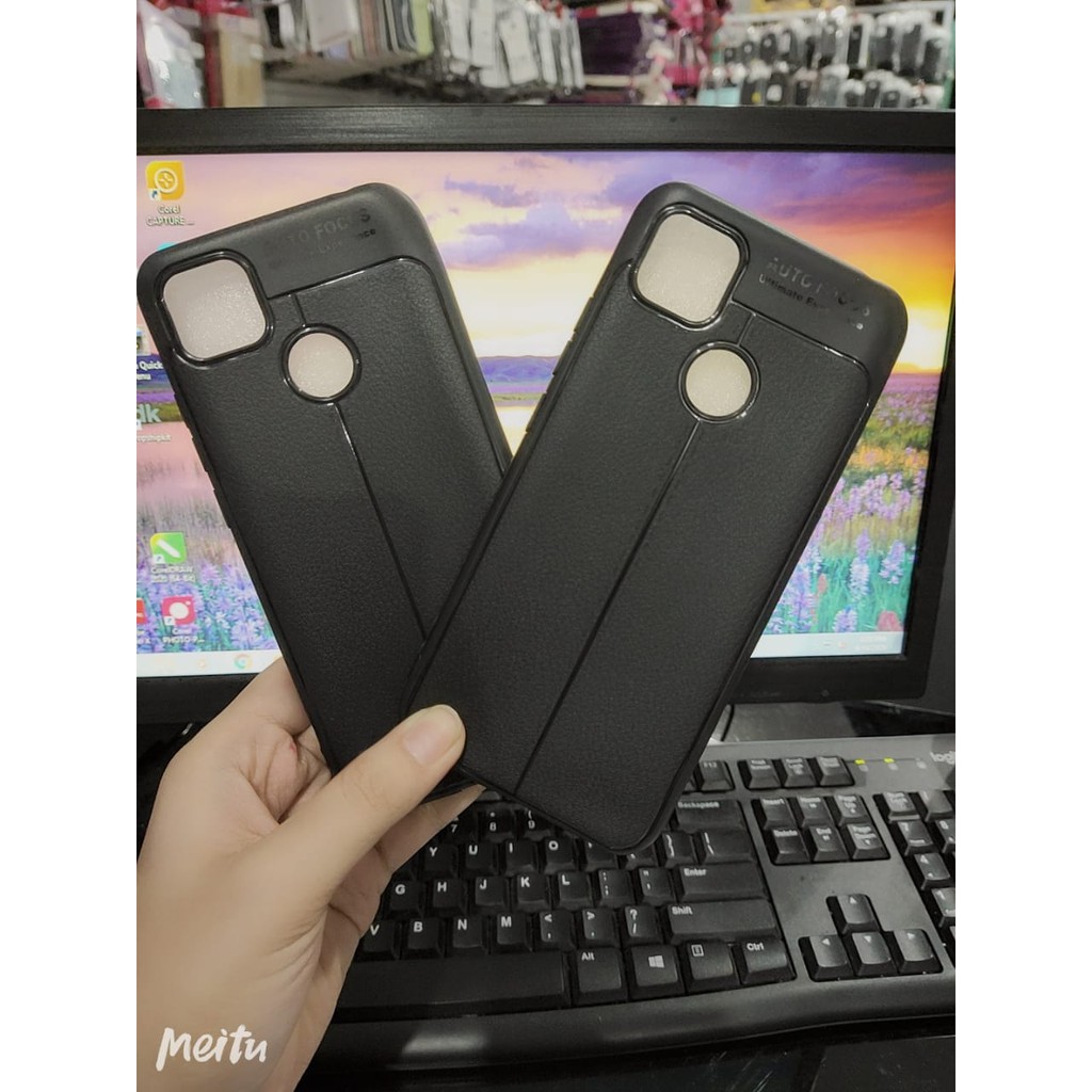 Auto Fokus Redmi 9C 6.53 inchi Leather Soft Case REDMI 9C AUTOFOCUS Motif Kulit Jeruk