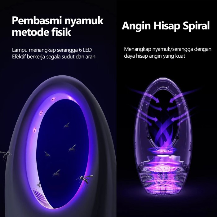 BUY 1 FREE 1 - Lampu Pembunuh nyamuk elektrik LED bahan ABS sangat Praktis