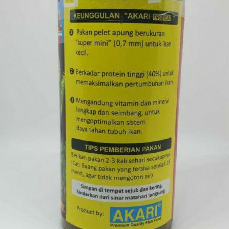 AKARI TROPICAL 100gr Pakan Ikan Hias Cupang Guppy dll