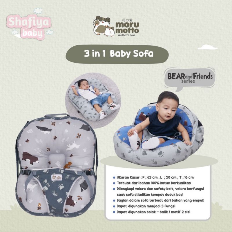 Moru Motto Baby Sofa 3 in 1 Jumbo Dialogue Premium Sofa Bayi MoruMotto