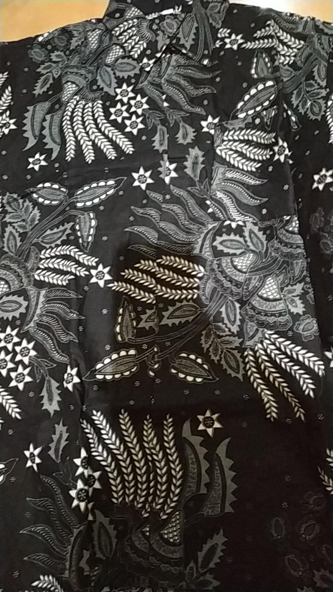 Kemeja Batik Pria Lengan Panjang Size M L Xl Xxl  Bswart Batik Hrb026 Kenongo Hem Panjang Padi