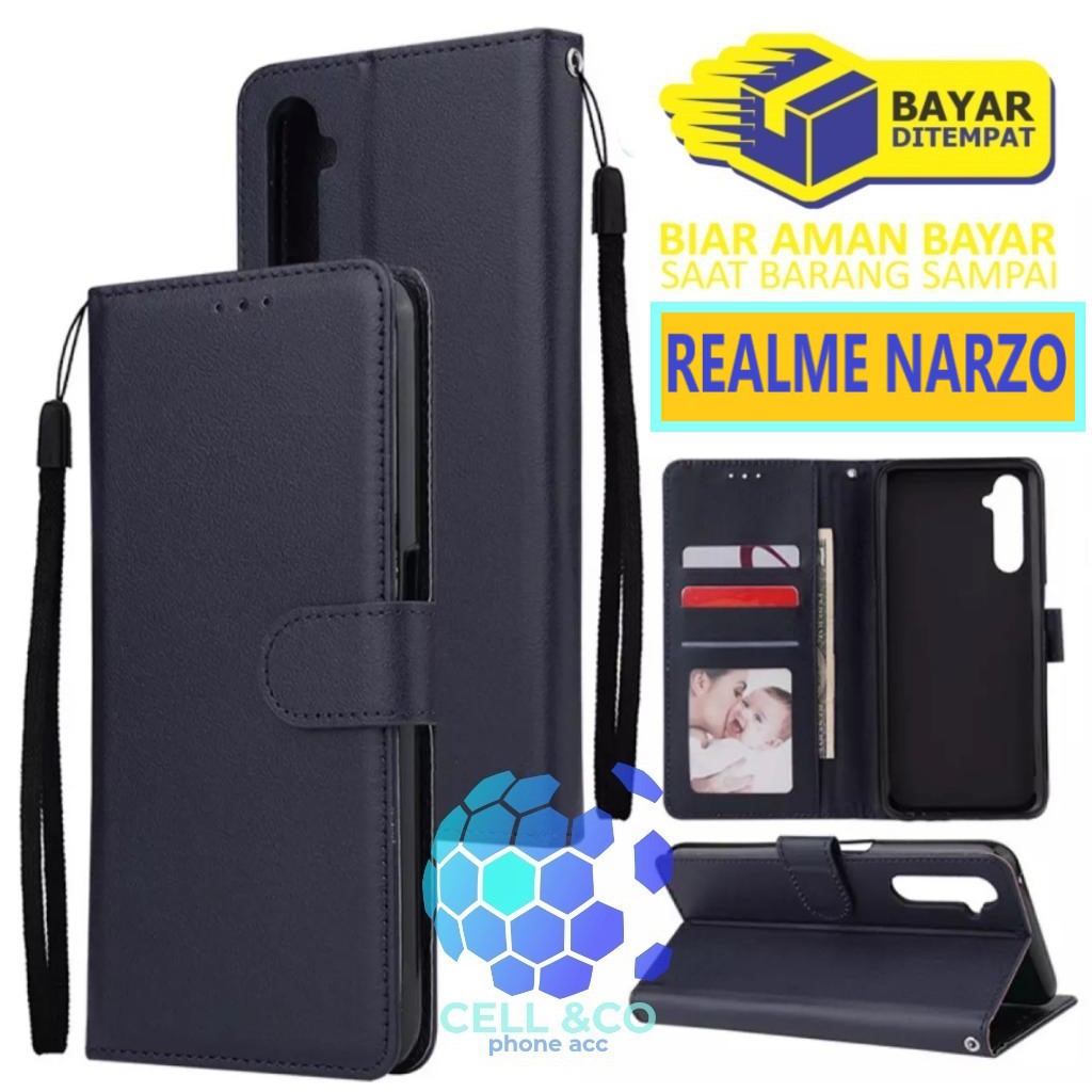 Flip cover REALME NARZO Flip case buka tutup kesing hp casing flip case leather wallet