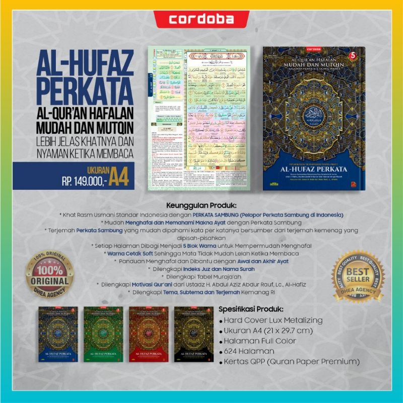 Al Quran Hafalan Al Hufaz Perkata A4 - Cordoba