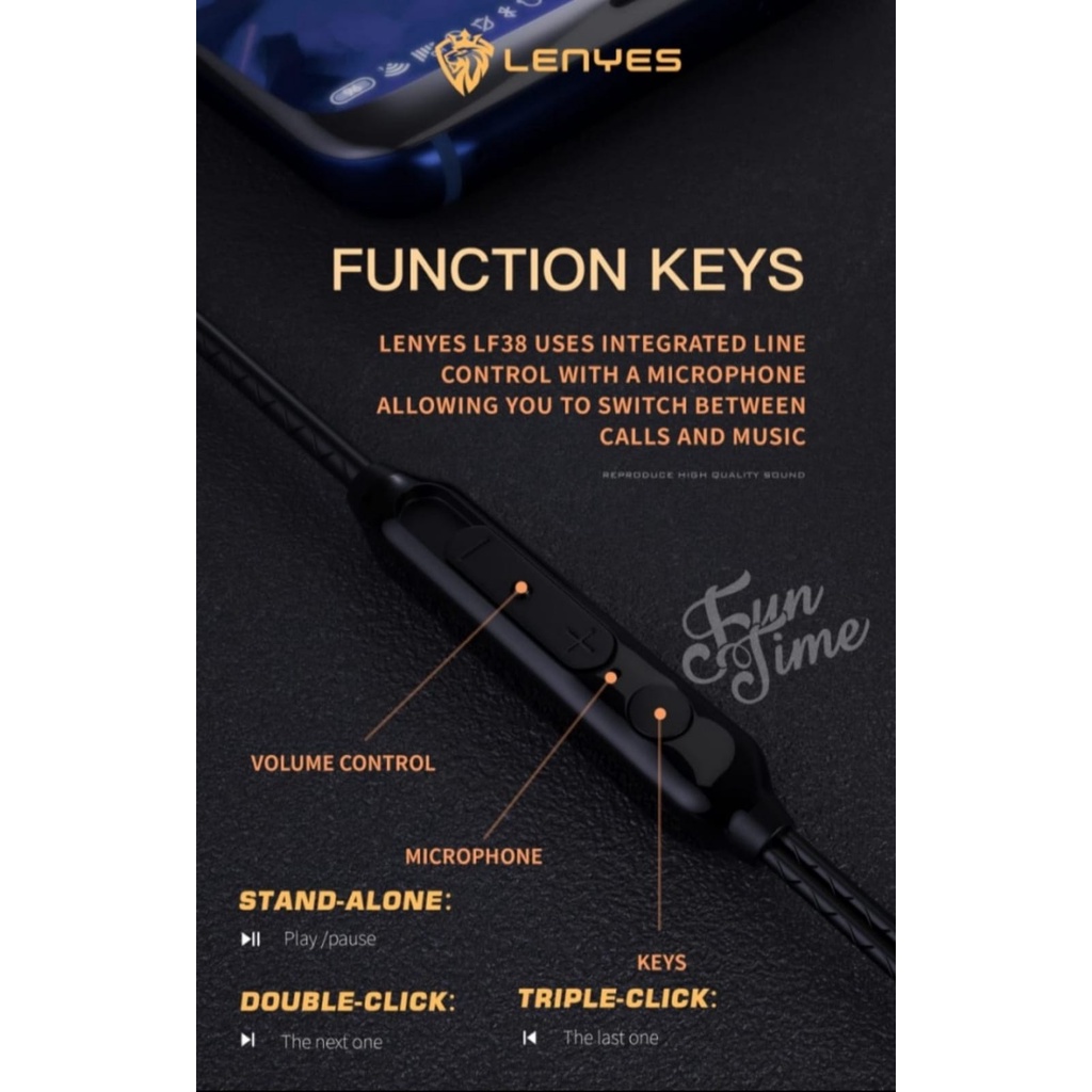 J396 ORIGINAL LENYES HANSFREE BONUS BOX CASE VOLUME CONTROL HEADSET SUPER IN EAR 3.5 MM DOBEL BASS HANDSFREE HF EARPHONE SUPER PREMIUM MIC KABEL MUSIK CALL NELPON HP AUDIO SOUND SUARA VOKAL KARAOKE ORIGINAL STEREO WIRED BASS HEADPHONES HIFI