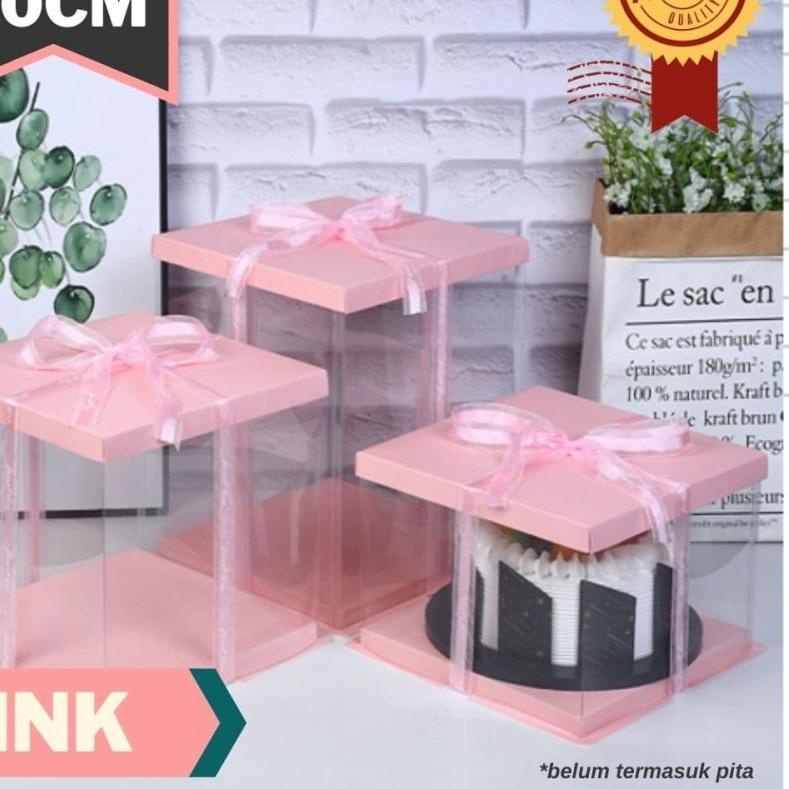 

Terjangkau - Cake Box Mika Dus Kue Kotak Kue Transparant 30x30 cm 4 Warna ✓