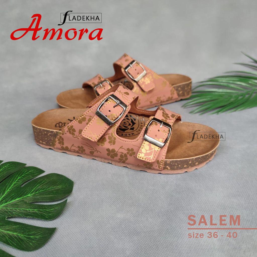 SANDAL WANITA MOTIF TERKINI/ SANDAL REMAJA SLIP ON/ SANDAL CEWEK STRAP 2 CARVIEL AMORA SERIES