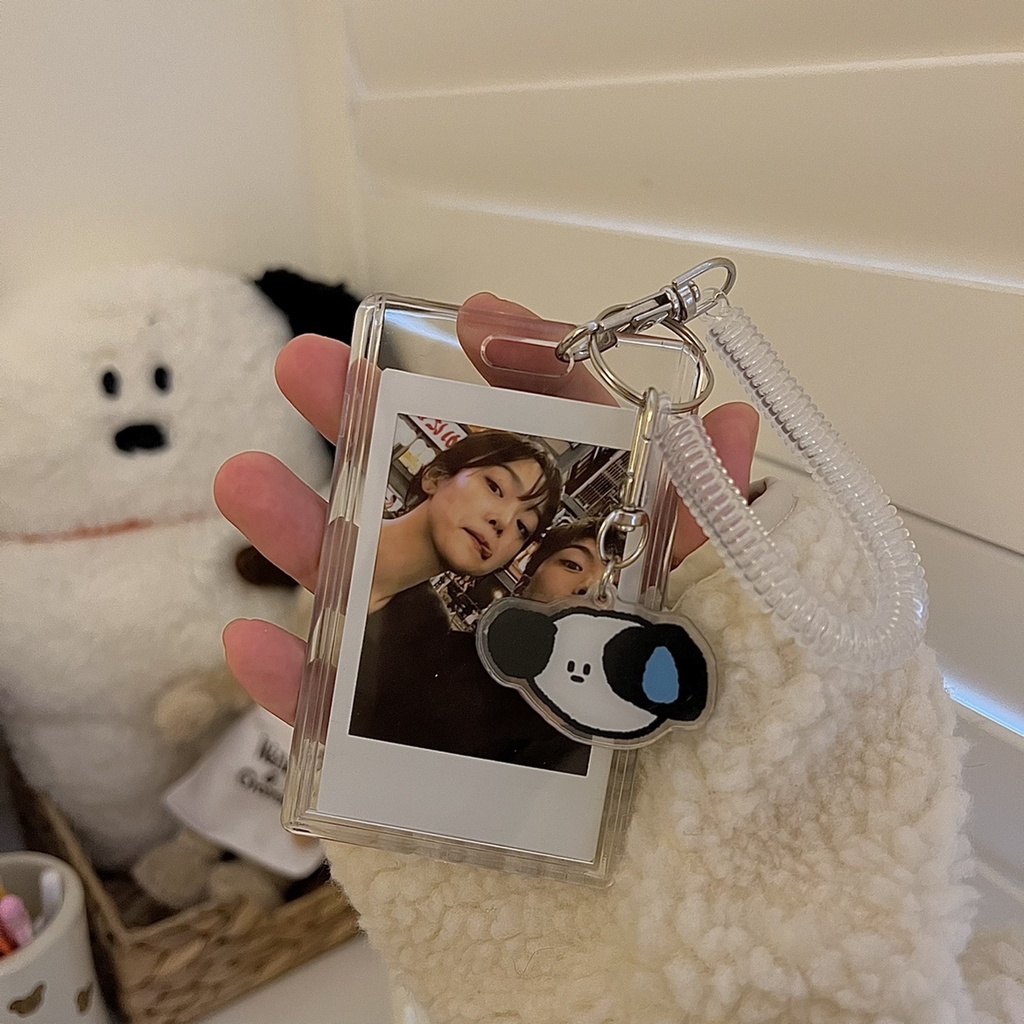Tempat Photocard Transparan 3inch Photo Sleeves Card Holder Idol Kpop Pelindung Foto Bus Card Pendant Perlengkapan Alat Tulis