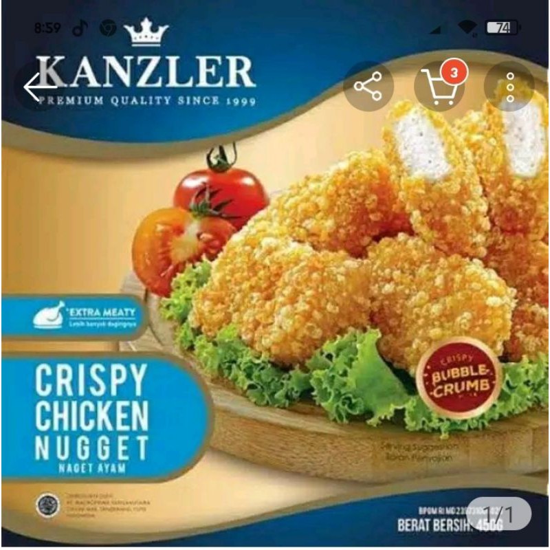 

Kanzler Crispy Chiken Nugget 450 gr