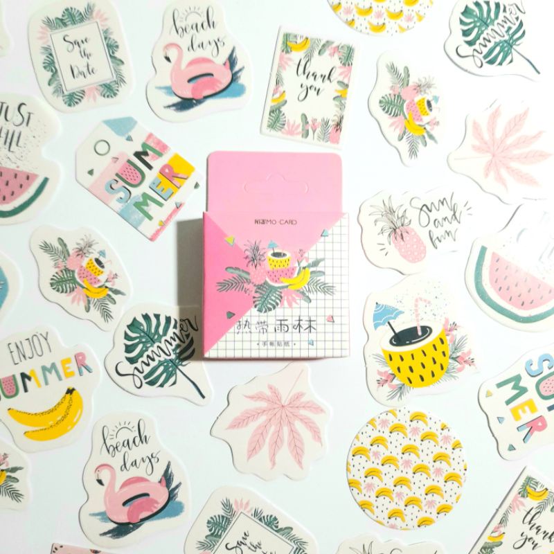 

15Pcs Stiker Desain Summer Kawaii Lucu untuk Scrapbook