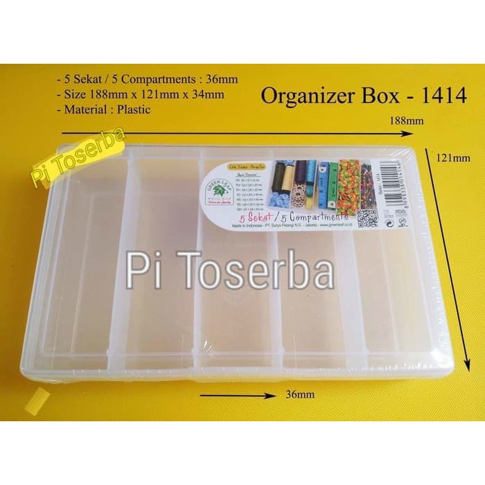 Organizer Box 1414 compartment kotak 5 sekat perkakas pancing komponen