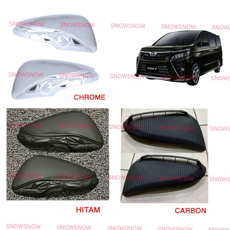 Cover Spion Toyota Voxy Activo Diamond Sporty Hitam Chrome Carbon GR