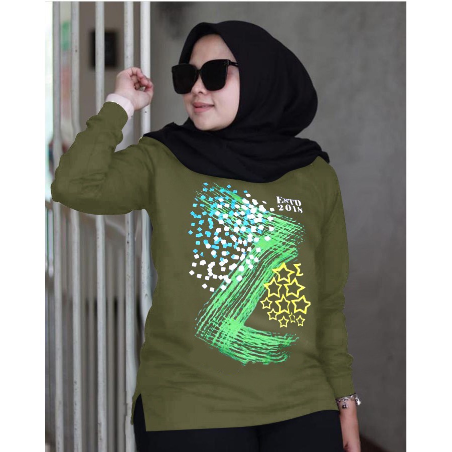 BISA COD✓ BLOUSE GRAVIT JUMBO / KAOS ATASAN ZOLAQU / ATASAN MUSLIM LENGAN PANJANG / ATASAN WANITA JU