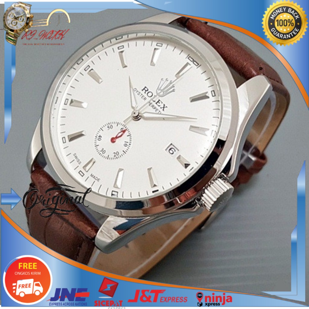 jam tangan pria cowok wanita cewek keren gaul terbaru rolex otomatis automatic big size leather