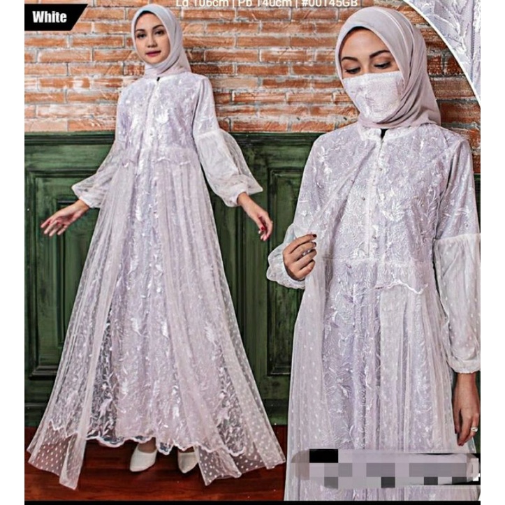 GAMIS BRUKAT PUTIH