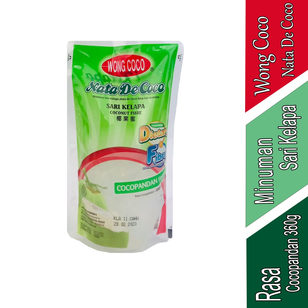 

Minuman Sari Kelapa - Wong Coco - Nata De Coco - Rasa Cocopandan 360g