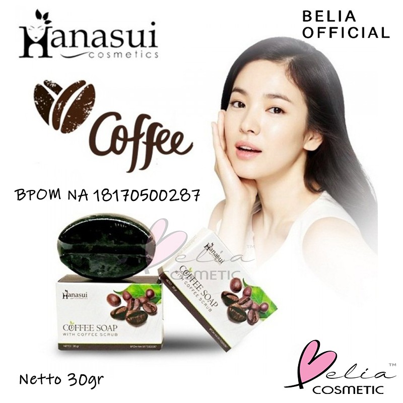 ❤ BELIA ❤ HANASUI Coffee Soap 30g White Rice - Bamboo Charcoal - Aloe Vera 60g | sabun scrub hanasui