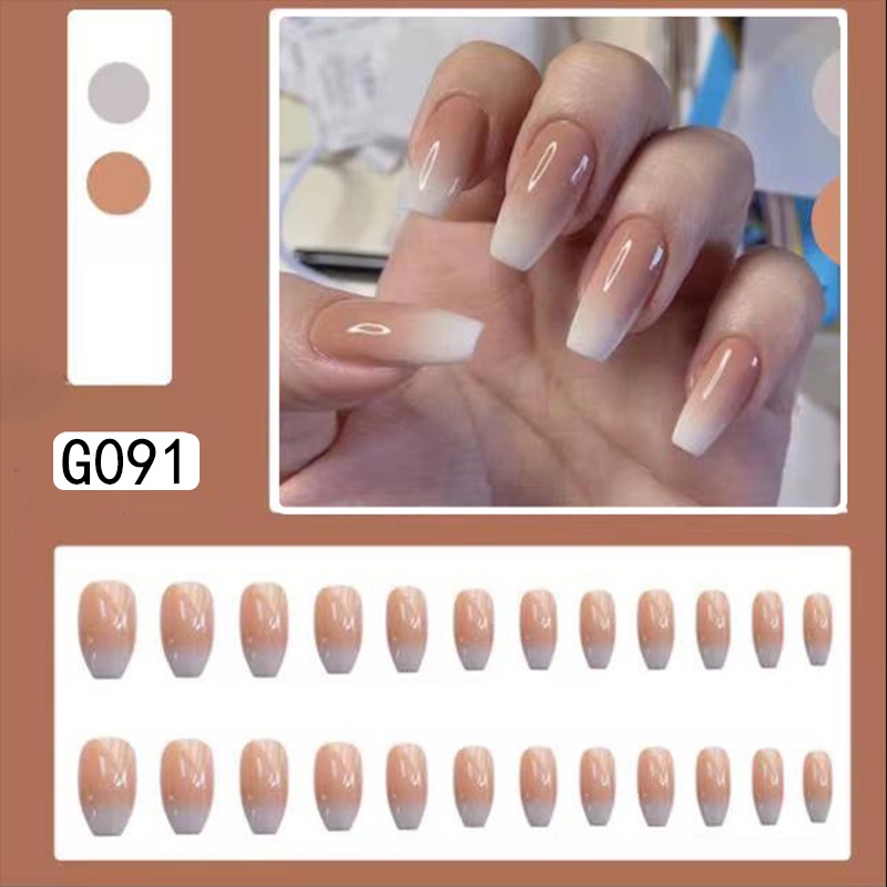 3D Kuku Palsu 24pcs/(FREE LEM)Set DIY Instant Nail Art Fake Nails Bridal Wedding Akrilik/24 pcs Kuku Palsu 3D / Stiker Kuku Palsu / Kuku Palsu Premium With Box/ Pemoles Kuku-G091