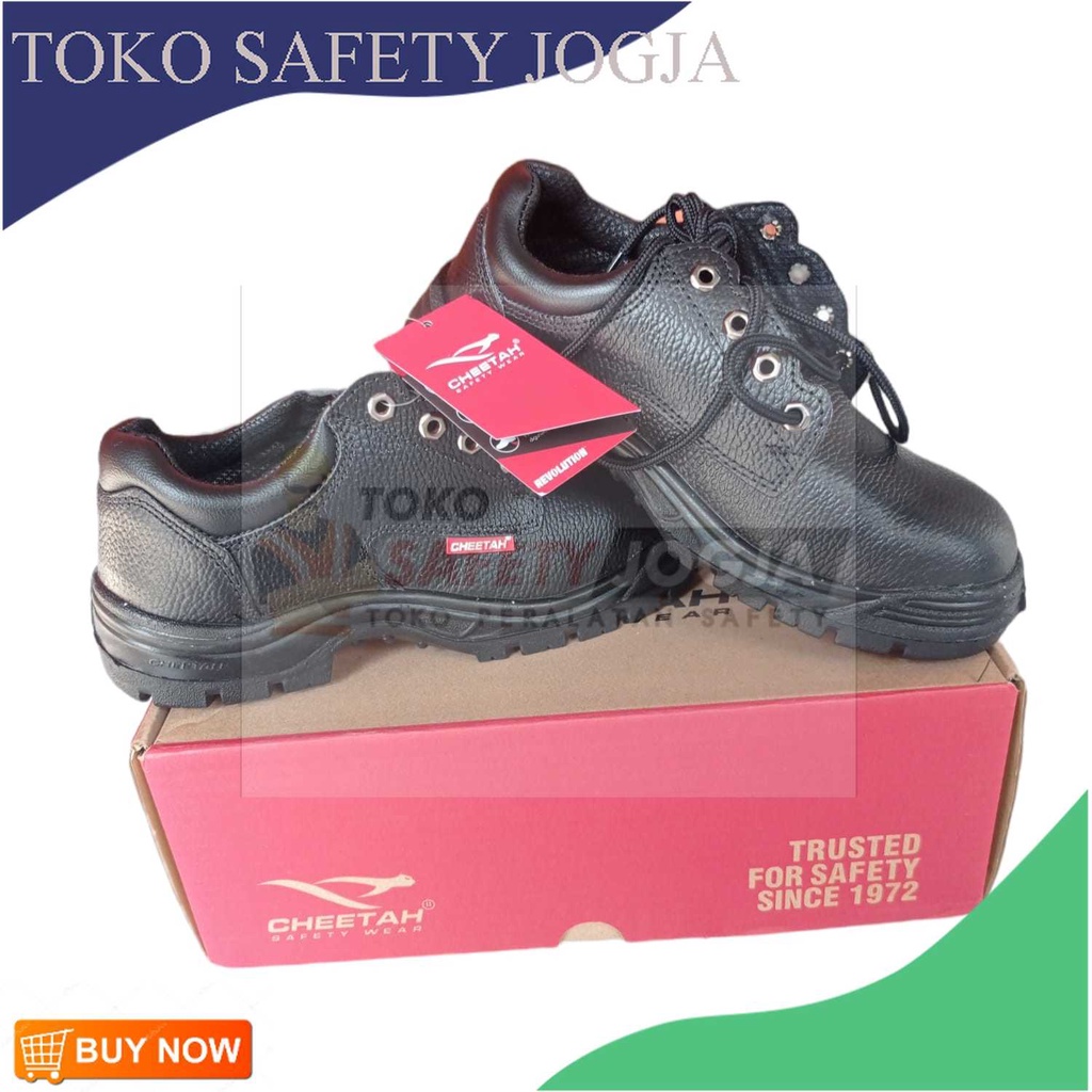 SEPATU SAFETY SHOES CHEETAH 3002H TALI HITAM