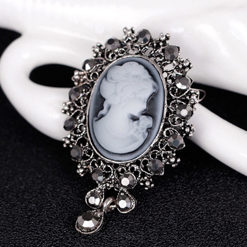 SIY  Lady Vintage Cameo Victorian Style Wedding Party Women Pendant Brooch Pin