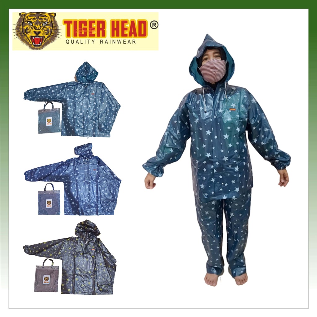 jas hujan pria wanita dewasa remaja motif tiger head (JH Stelan Remaja Jetstar 68239 TIGER HEAD)