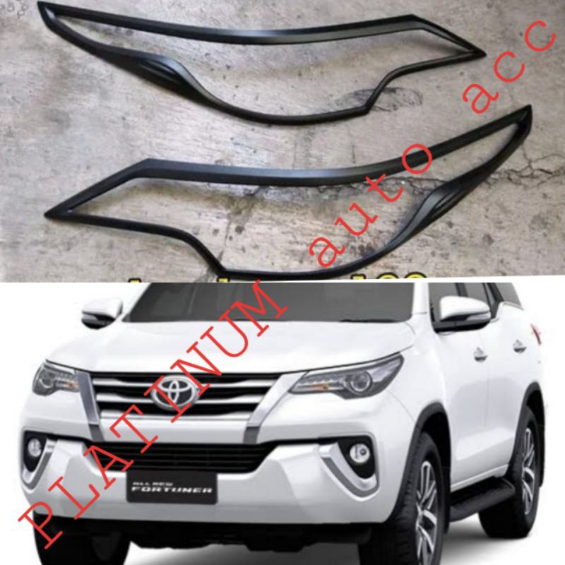 Garnish lampu hitam doff lampu depan ALL NEW FORTUNER VRZ 2016.