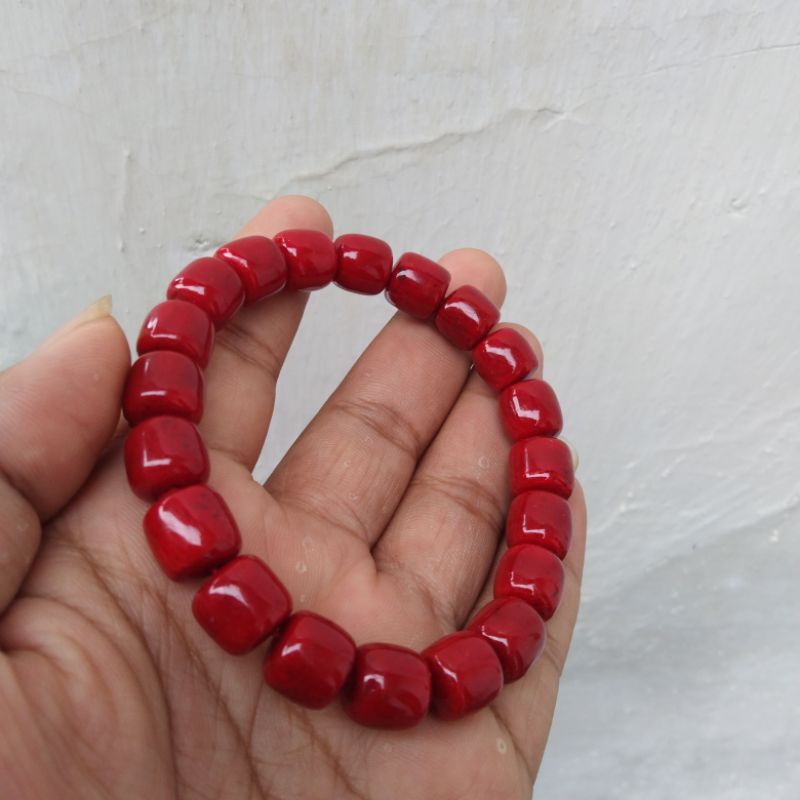 gelang red corral marjan model tabung 8mm