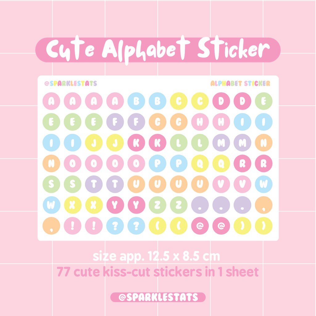 

Cute Alphabet Sticker Pastel Sparkle Stationery Agenda Bujo Planner Bullet Journal Sticker Cantik