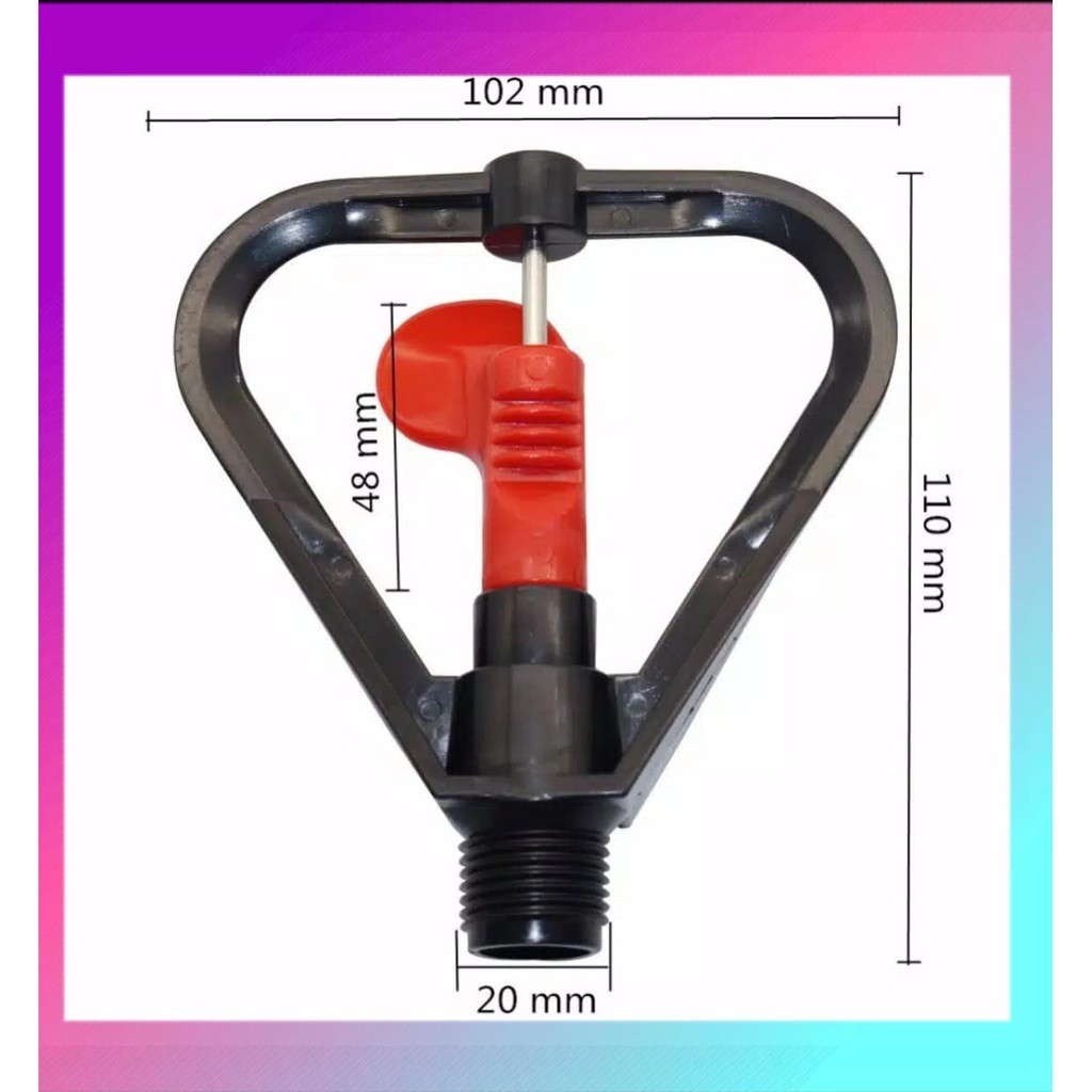 Butterfly Sprinkler MERAH Semprotan Air Mancur Kupu 1/2&quot; Sprinkle Nozzle 360 Derajat Irigasi Taman