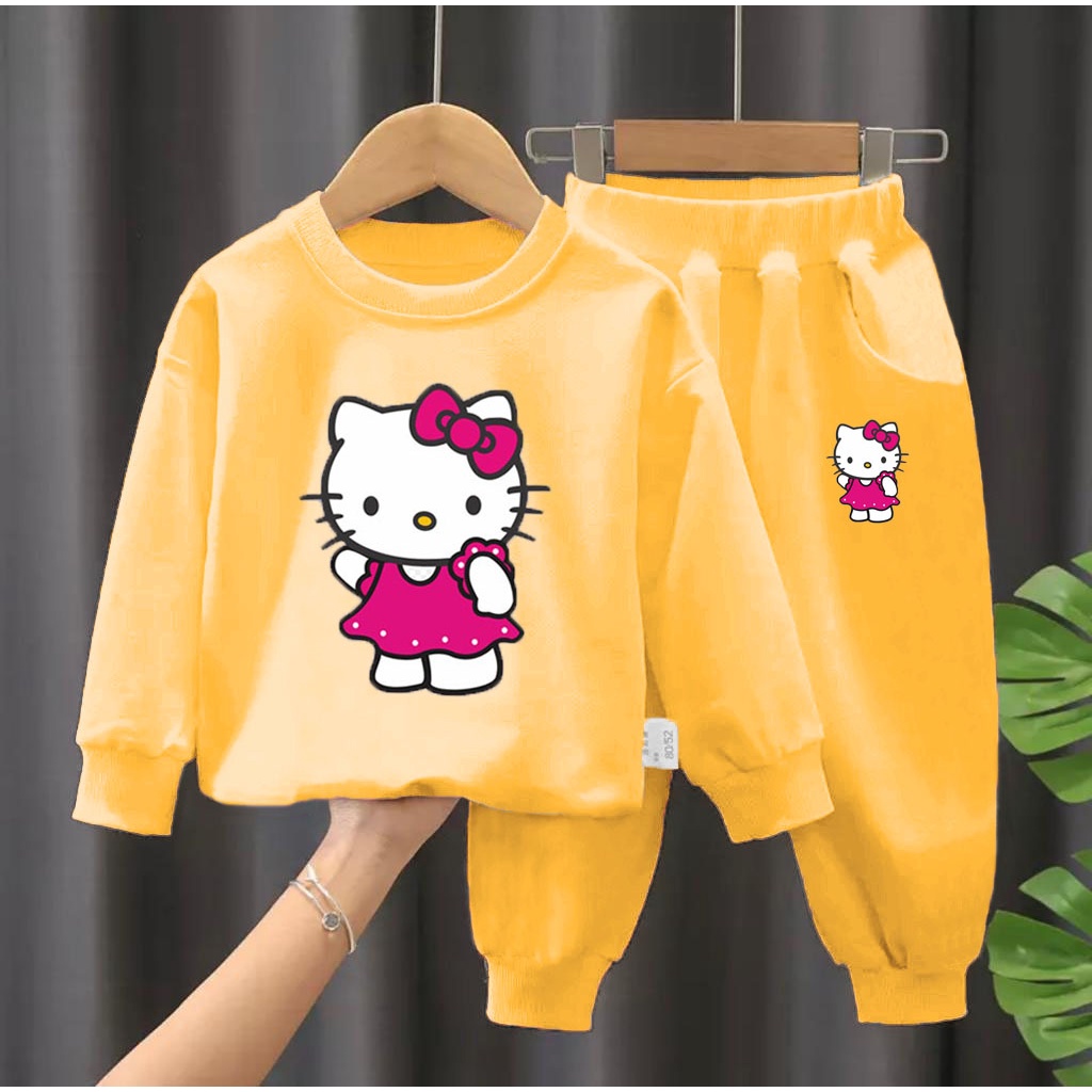 SETELAN SWEATER HELO KITTY 1-5 TAHUN SETELAN ANAK LAKI LAKI BAJU ANAK PEREMPUAN BAJU ANAK TERBARU BAJU ANAK TERLARIS JAKET ANAK TERLARIS JAKET ANAK PEREMPUAN BISA PILIH WARNA