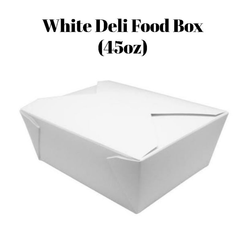 

White Deli Food Box 45oz PAPER LUNCH BOX TAKEAWAY @25pcs