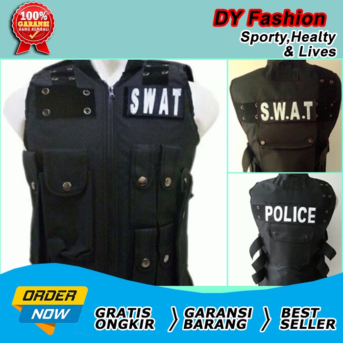 Rompi polisi swat motor Pria MN722 Vest cowok pelindung dada motor anti angin Bikers Mantel jaket