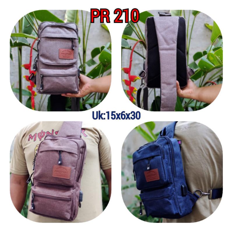 Chest Bag USB Prosport Tas Dada Slingbag Import Original