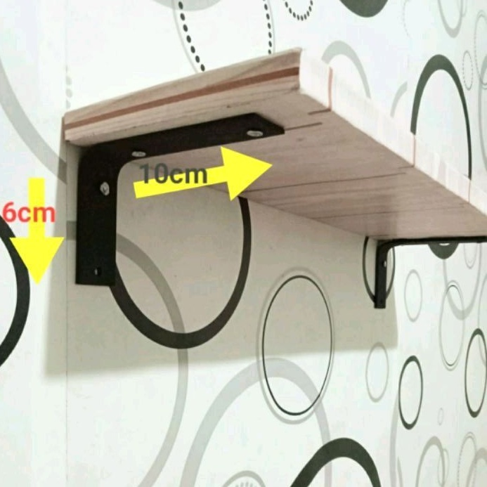 rak besi penyangga papan di dinding ukuran 6 x 10 cm