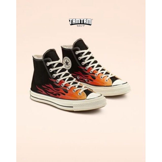 white high top flame converse