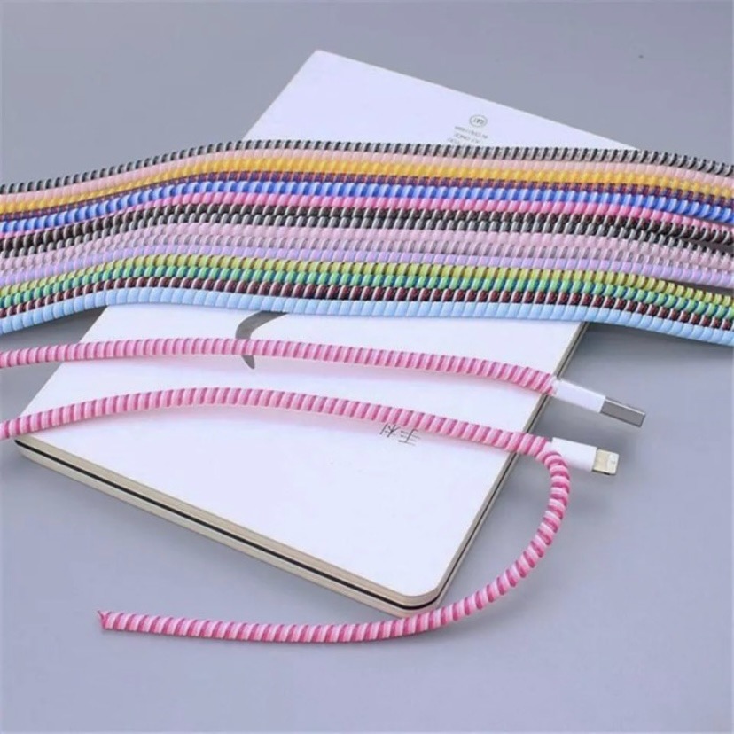 Pelindung Kabel 2 Warna Cord Spiral Cable Protector