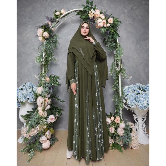 Set Syari Ceruty Babydoll | Gamis Annisa Syari by ASM | Gamis Original | Gamis Premium | Gamis Canti