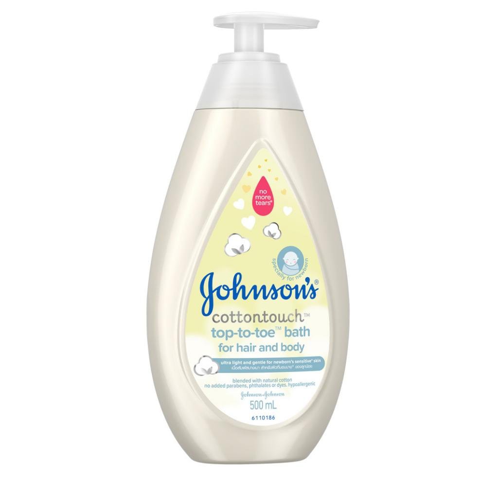 SABUN SHAMPO BAYI BARU LAHIR JOHNSONS NEWBORN COTTON TOUCH TOP TO TOE 500 ML PUMP