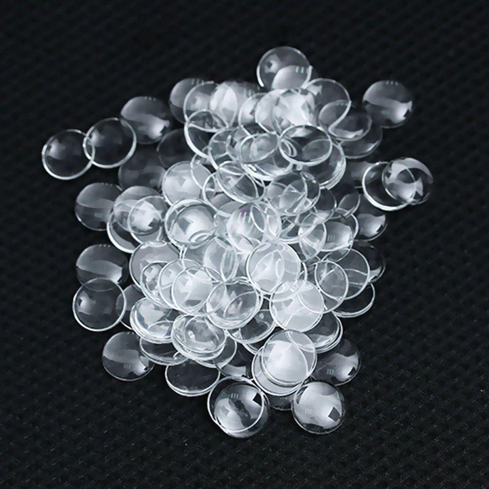 Quinton Glass Eye Chips Boneka Aksesoris Cabochon 14mm Flat Back Round Clear Glass Penutup Mata Boneka