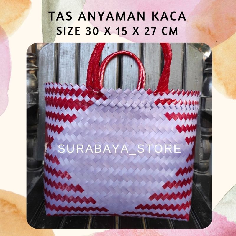 Tas Anyaman Jumbo Kaca Size 30 / Tas Sembako / Tas Hantaran