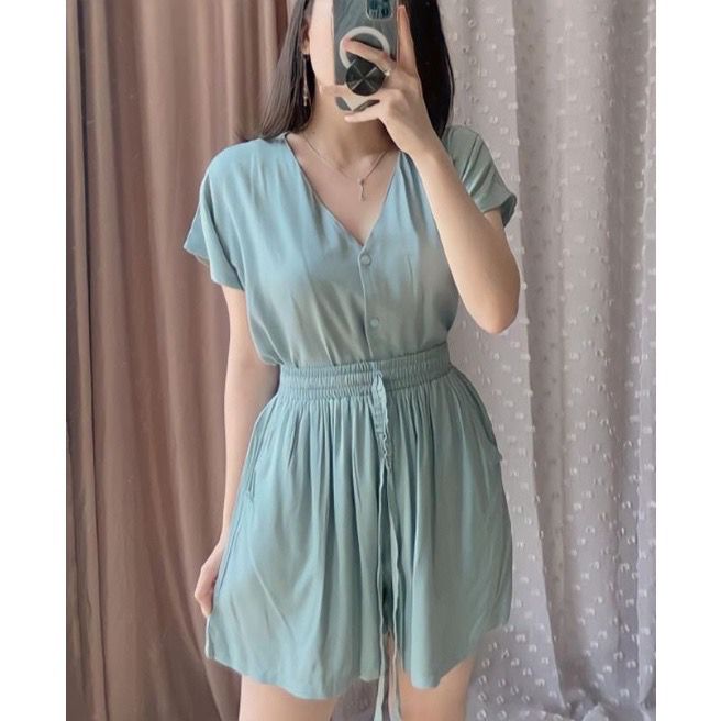 BEFAST - ZEC OOTD Wanita Setelan CHAMILE / ⭐️PREMIUM RAYON DIAMOND⭐️ Set Babydoll Piyama / Setelan Casual Wanita / Set Bisa Di Pakai Untuk Baju Tidur / Set Atasan Lengan Pendek+Celana Pendek / Setelan Polos Terlaris / Setelan Kekiniaan Remaja Wanita