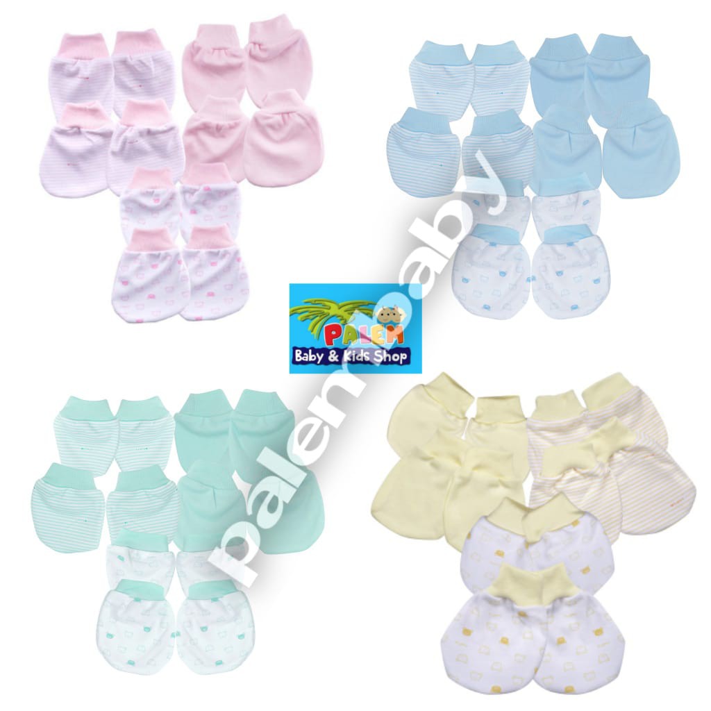 fluffy sarung tangan &amp; kaki bayi 3 pasang/motif 4pasang termurah