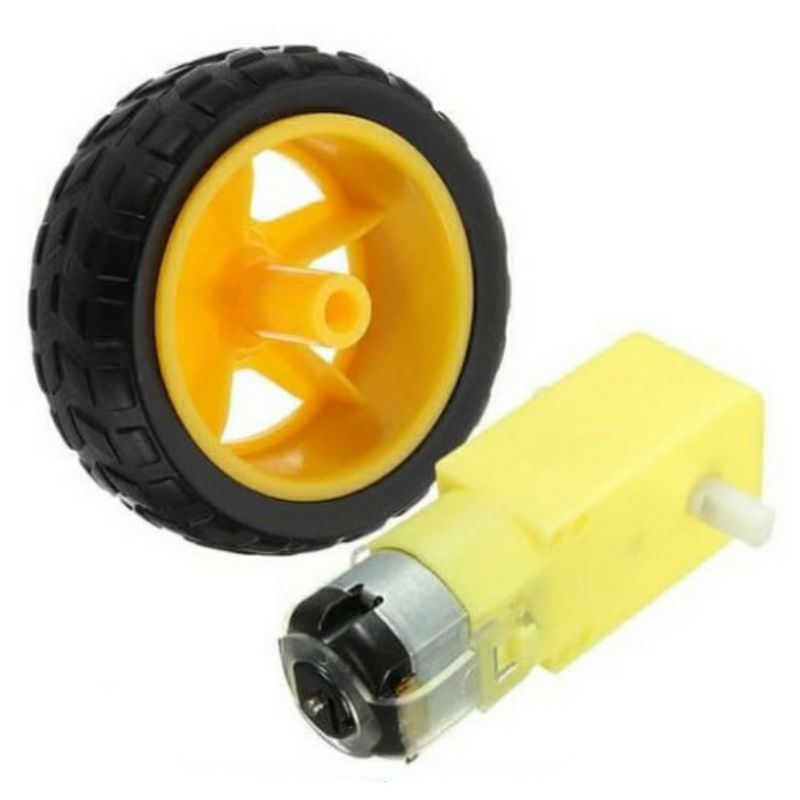 Dinamo Motor DC 12V Gearbox Arduino Car kit Roda Kuning Original Asli Dynamo Chasis Gear Box