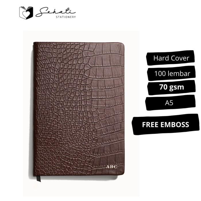 

Diary | Sht Leather Notebook - Croco - Lined (Free Custom Emboss Nama)
