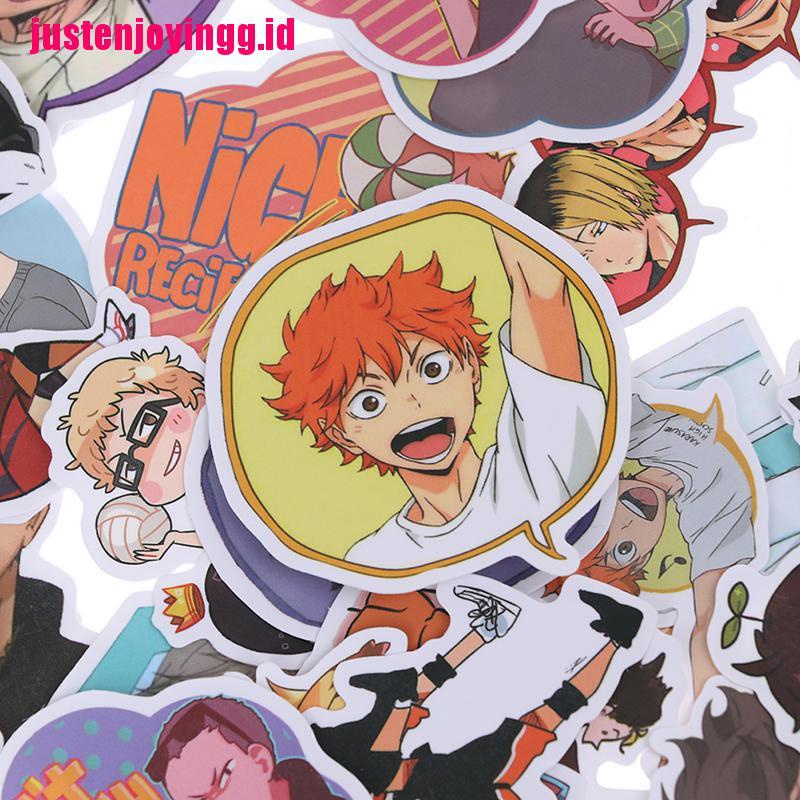 50 Pcs Stiker Anime Haikyuu Bahan PVC Untuk Koper Laptop Skateboard DIY