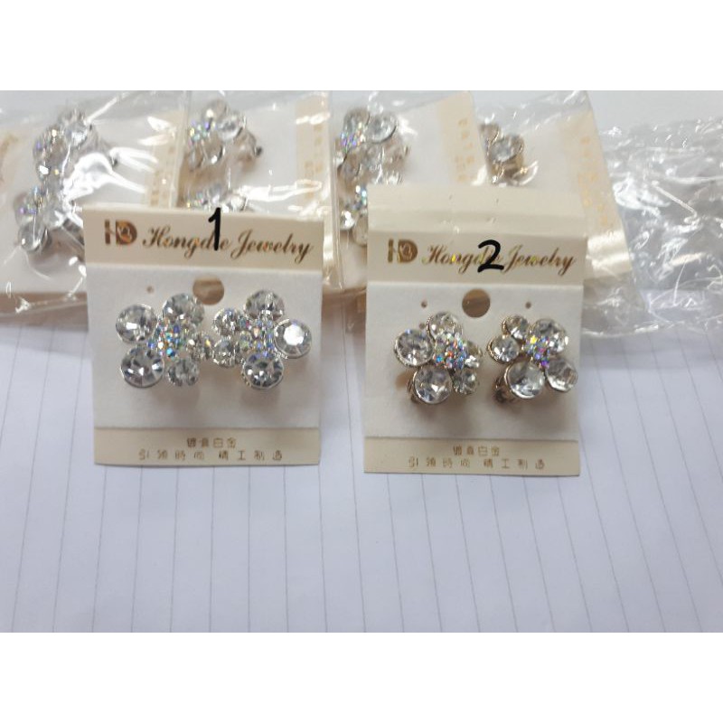 ANTING JEPIT BUNGA-GIWANG JEPIT MATA ZIRCON