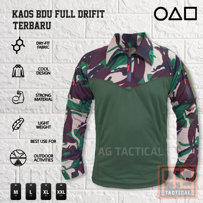 Kaos BDU Dryfit Tactical V Terbaru Dryfit Kombinasi Loreng Termurah