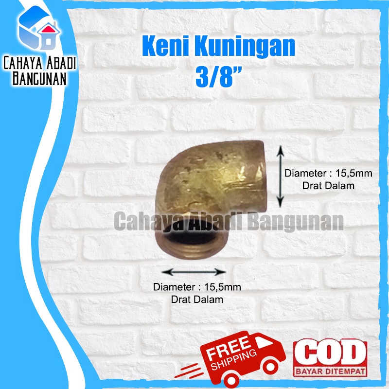 Keni Kuningan 3/8&quot; Nepel Kuningan 3/8 Inch Sambungan Kuningan