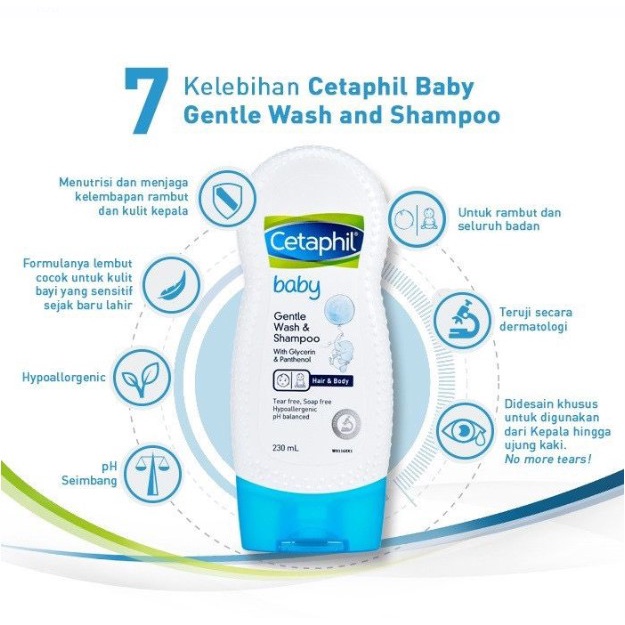 Cetaphil Baby Gentle Wash &amp; Shampoo 230ml Sabun Mandi dan Shampo untuk Perawatan Kulit Bayi