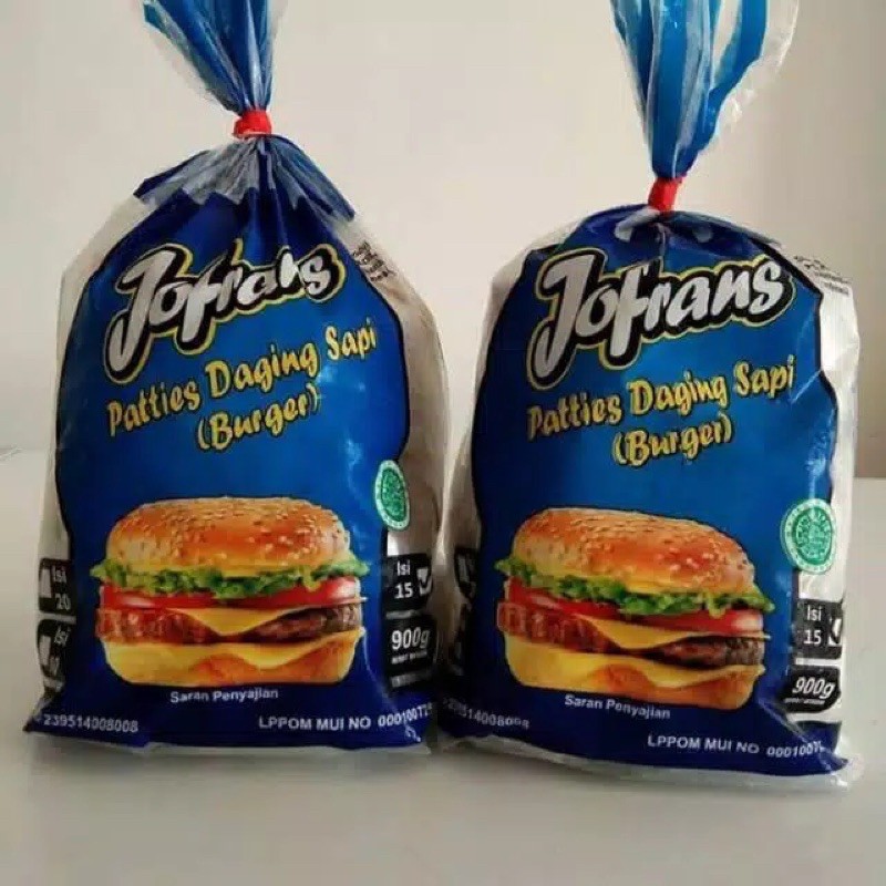 

Jofrans beef patties 900gr daging burger sapi tebal isi 15s new formula